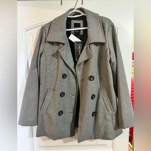 Gray peacoat. Never worn. New with tags.